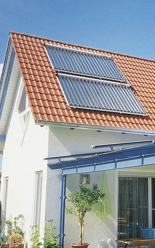 Solarkollektor auf dem Dach